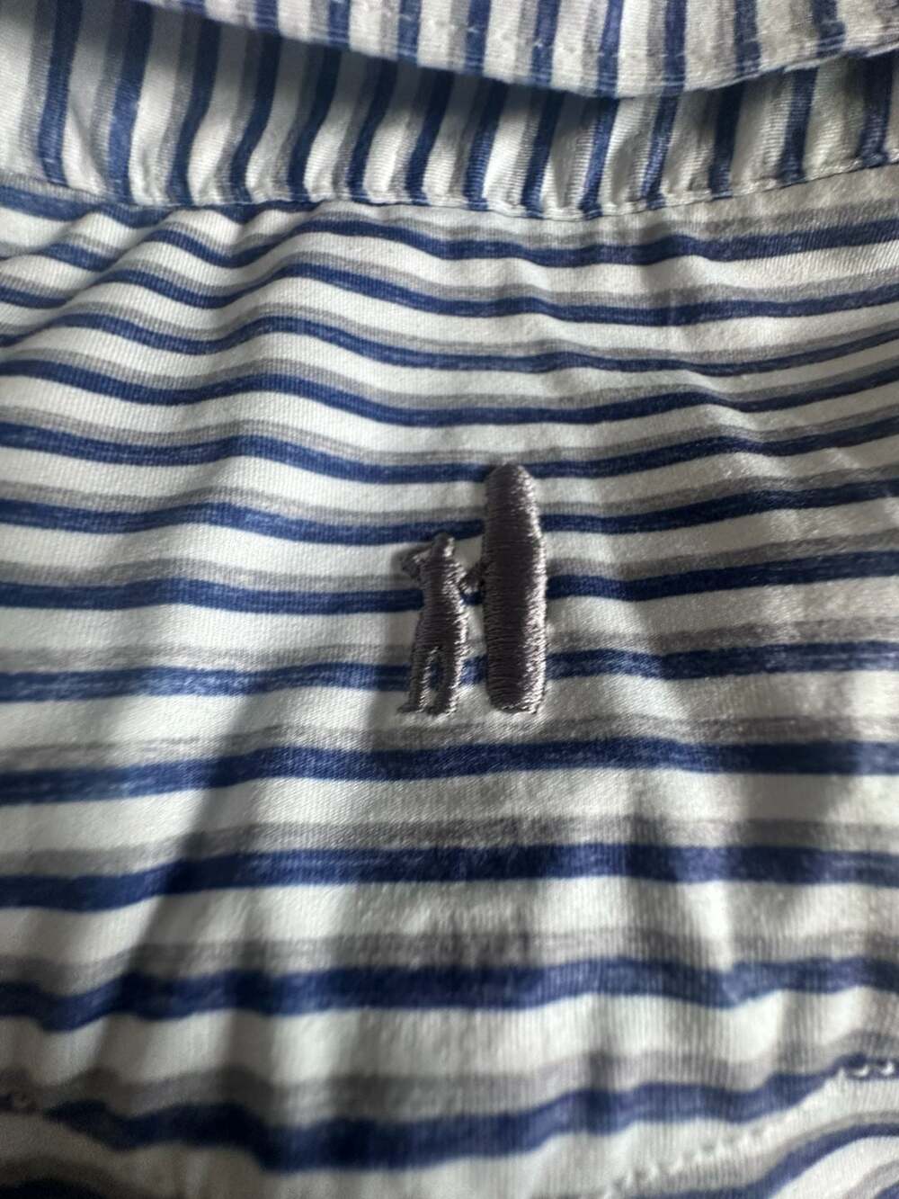 Johnnie-O Featherweight XL Blue Striped Polo Shirt